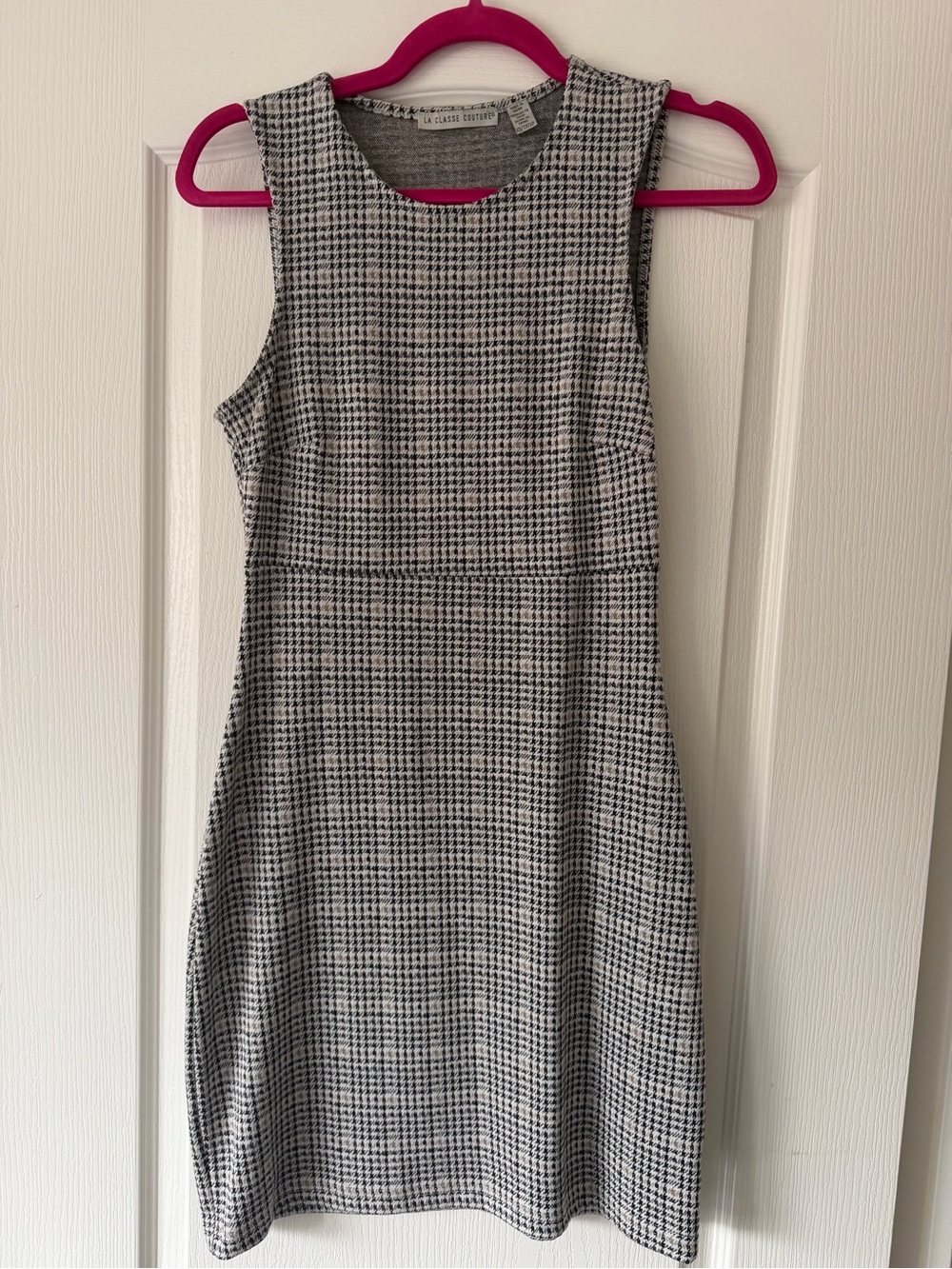 La Crosse Coutour Black & White Houndstooth Mini Dress